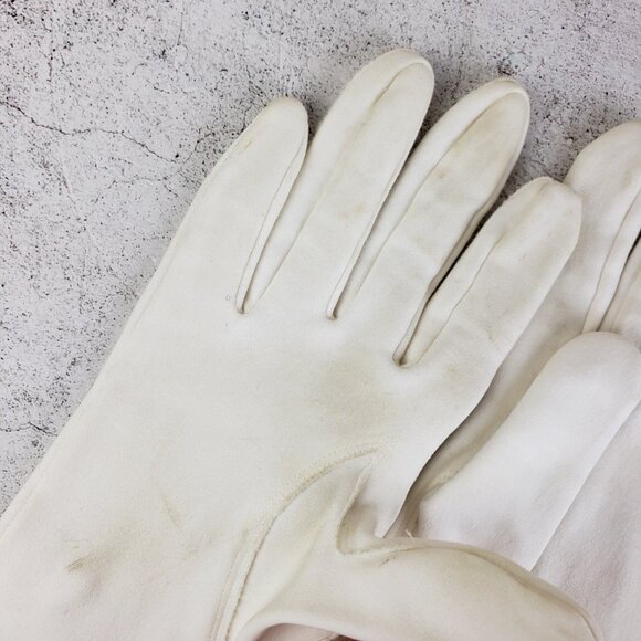 Vintage TONI Import Co Japan White Gloves 50s 60s size 7 - Picture 6 of 9